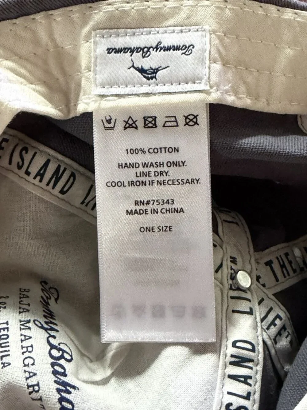 Tommy Bahama Hat Sliding Strap Adjustable  Cap Gray/Pink Baja Margarita Drink